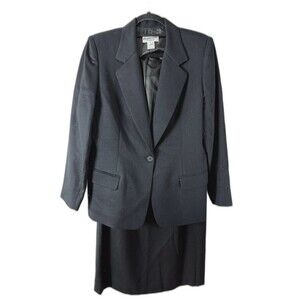 Vintage Pendleton Wool Skirt Suit Set - Black Wool Suit‎ 10